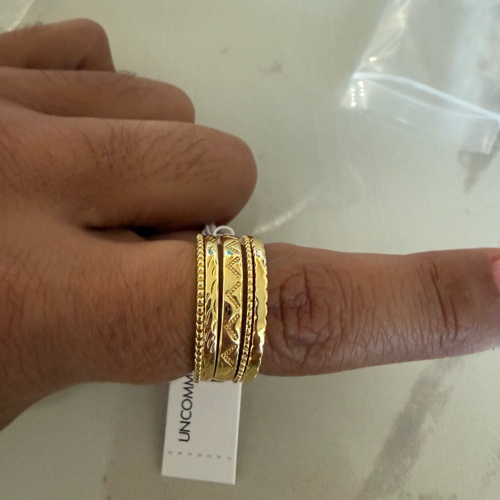 Uncommon Gold and Silver Textured Rings
